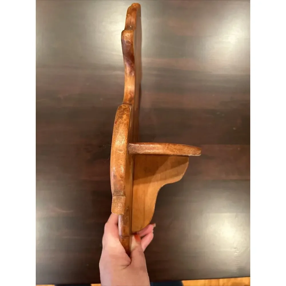 VTG Wall Sconce Shelf Corbel Showcase Wood Wall Display Decorative